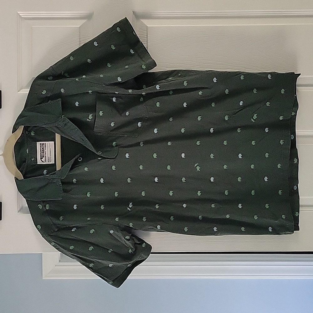 Buffalo Themed Collared Short Sleeve